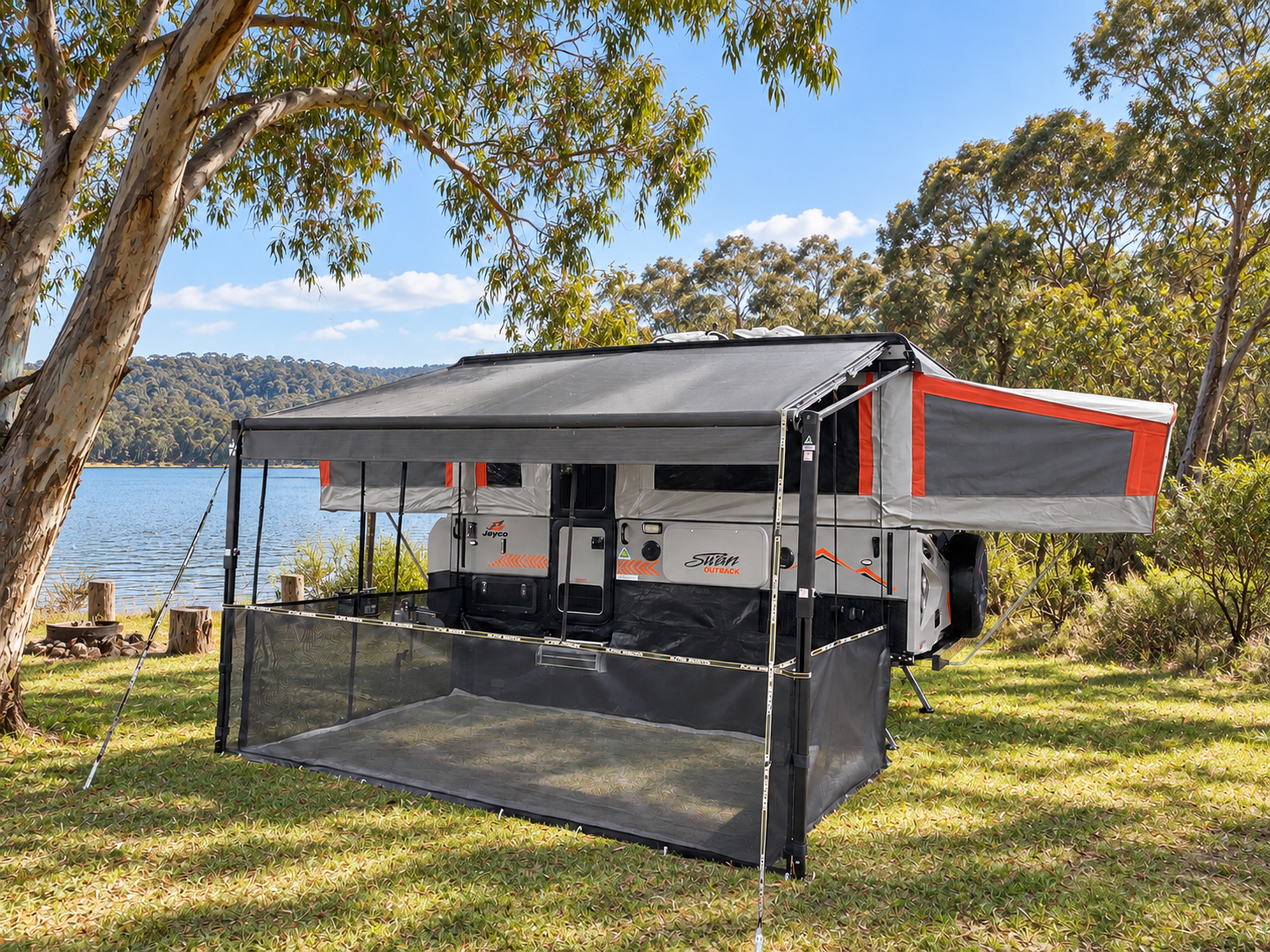 Caravan dog fence